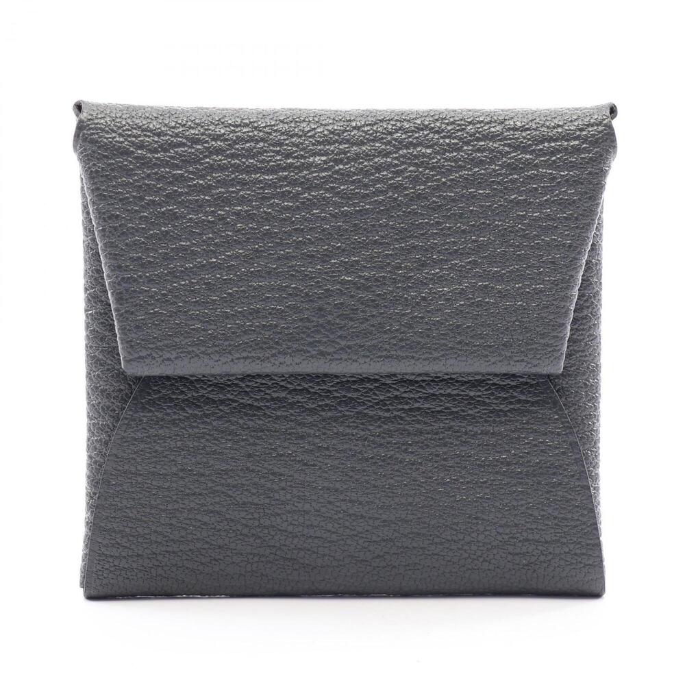 Hermes Bastia Verso Gris Misty Wallet - Coin Purse Veau Epsom Leather Women's...